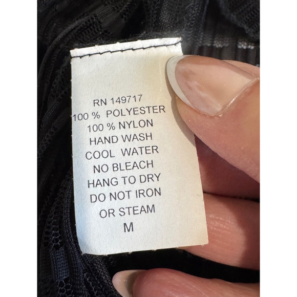 Women's Elana Kattan open front sheer lace mesh topper Cardigan, M, Black EUC - Picture 8 of 9